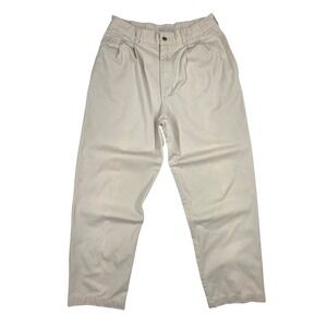 Vintage Bugle Boy & Company Mens Khaki Pleated Chinos Tapered Tan Pants 31x29